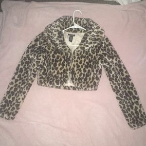 Faux Fur Leopard Short Jacket